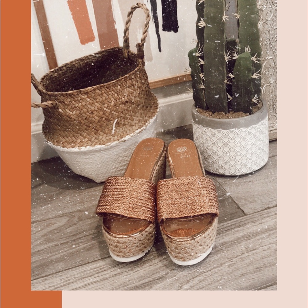 Boho Rose Gold Slides